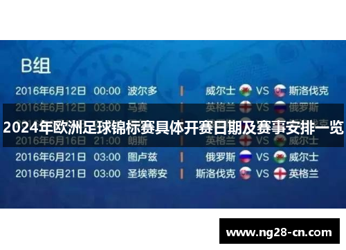 2024年欧洲足球锦标赛具体开赛日期及赛事安排一览