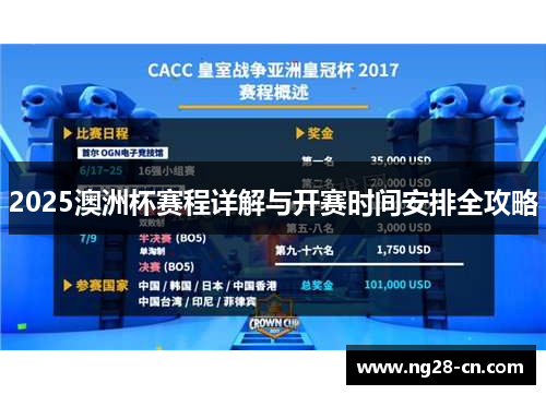 2025澳洲杯赛程详解与开赛时间安排全攻略